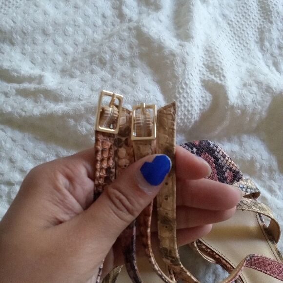 Urban Outfitters Gigi Strappy Platform Sandal Tan Size 6 - Picture 7 of 8